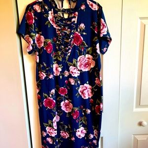 Floral open front dress